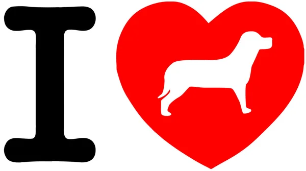 I Love My Dog Text With Heart — Stock Photo, Image