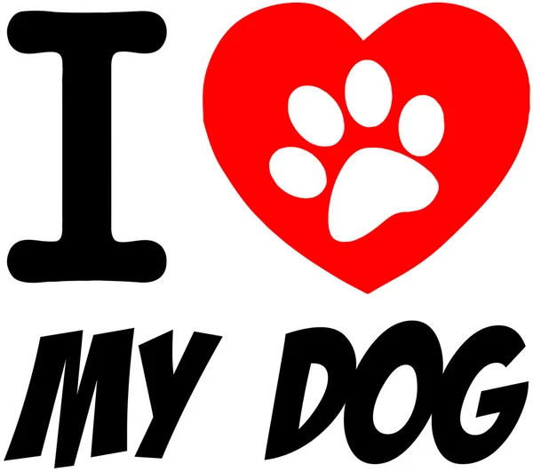 benim köpek metin kırmızı kalp ile seviyorum.