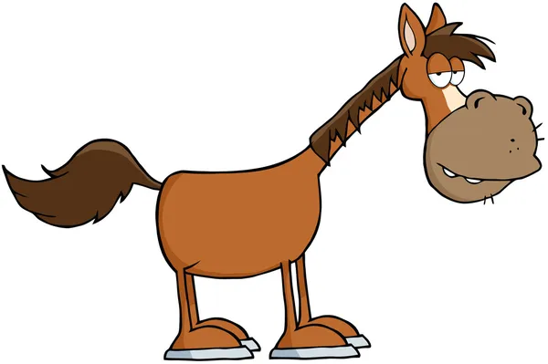 馬の漫画のマスコット キャラクター — ストック写真