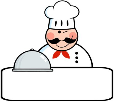 Şef logo banner tabağı ile