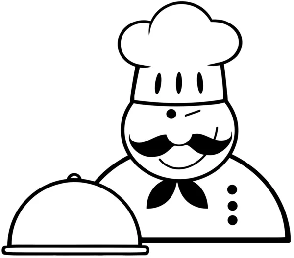 Banner con logo dello chef strizzato delineato — Foto Stock