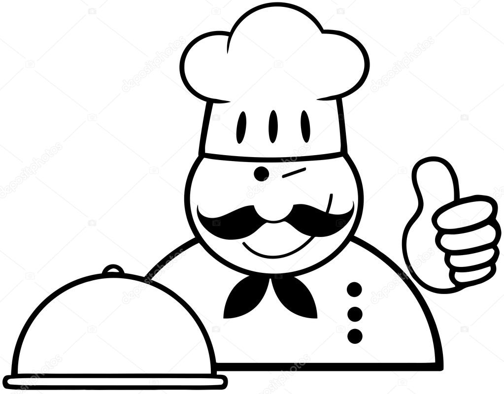 outlined winked chef logo banner