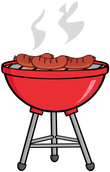 Cartoon korv på grillen — Stockfoto