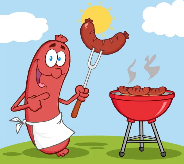 Happy Sausage With Background — Stock Photo, Image