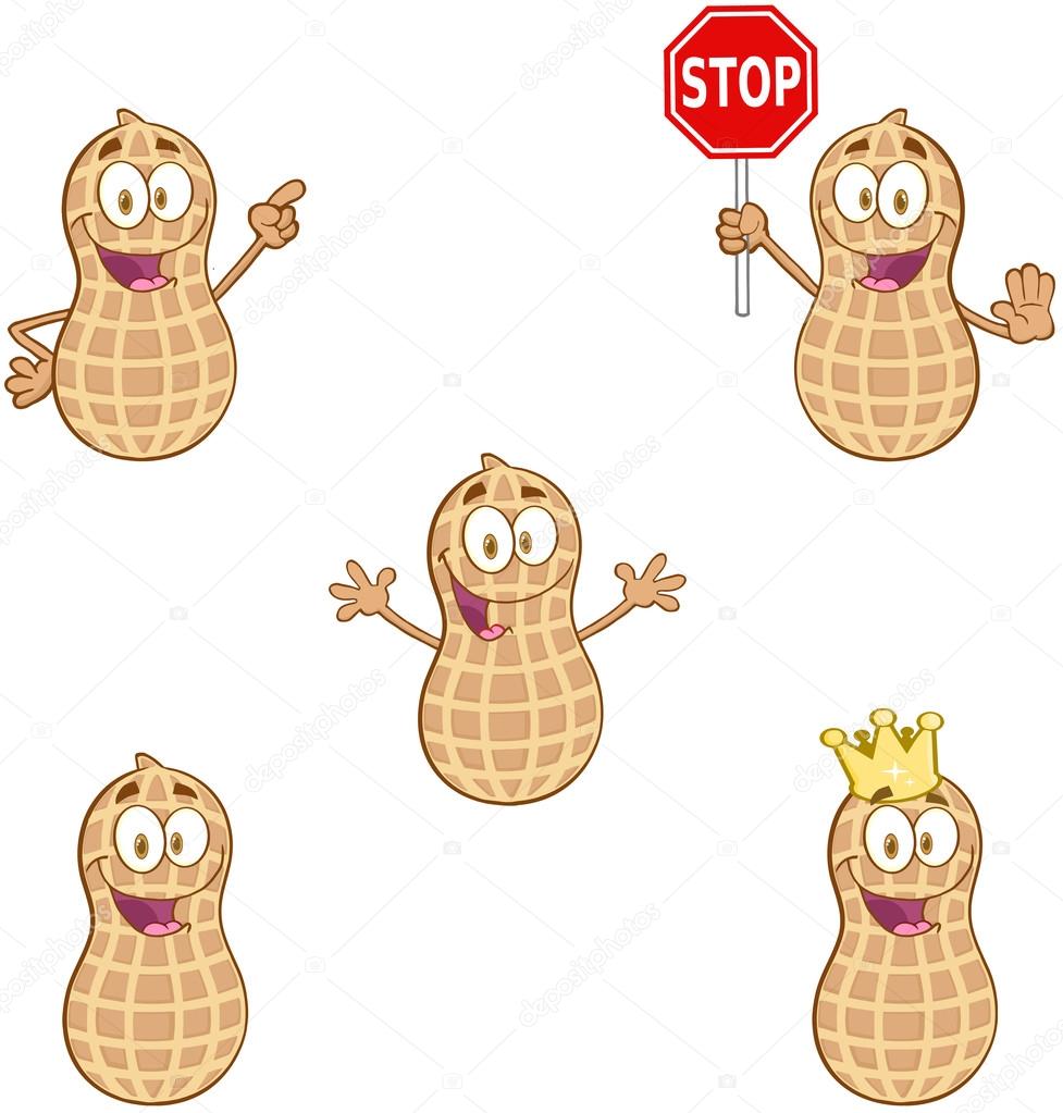 Happy Peanuts Cartoon Mascot Characters Collection