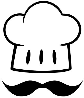 Chef şapka bir bıyık logo