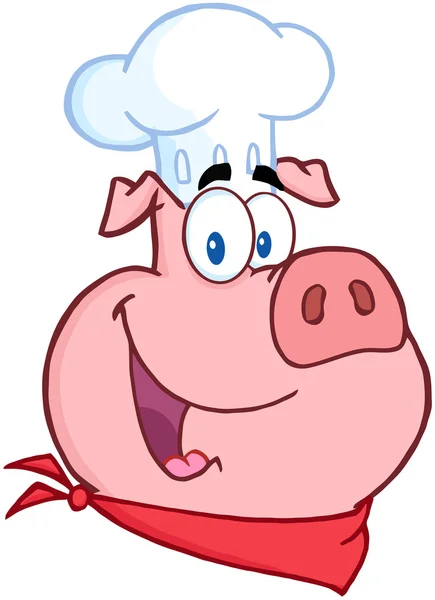 Happy Pig Chef Head — Stock Photo, Image