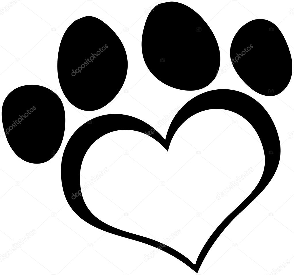 Black Love Paw Print