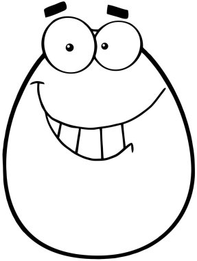 gülümseyen Yumurta karikatür karakter