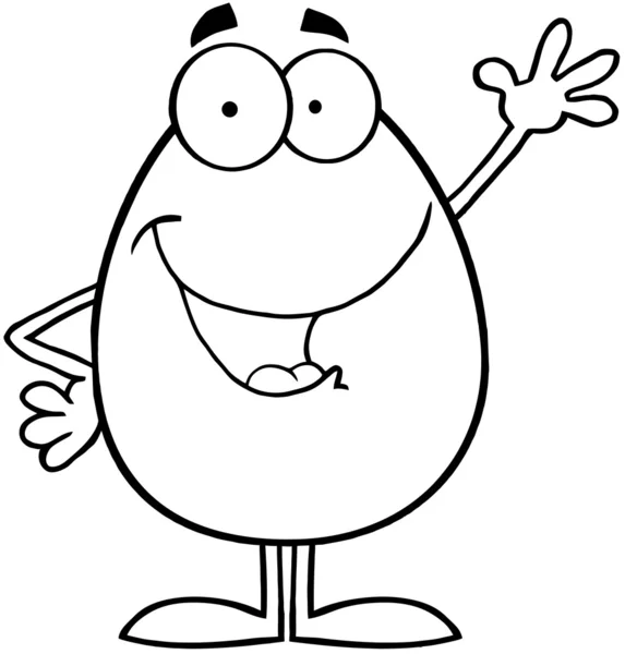 Outlined Egg Waving For Greeting — Stock Photo, Image