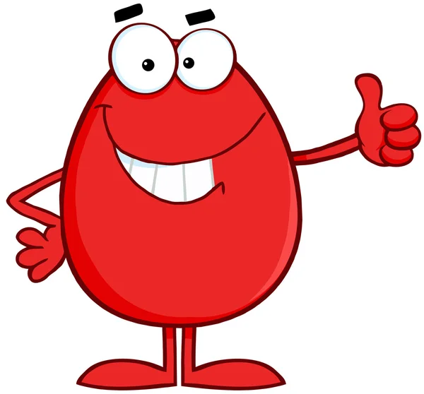 Smiling Red Easter Egg Character — Stock Photo, Image