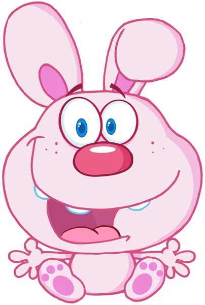 Милий рожевий зайчик персонаж мультфільму — стокове фото
