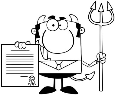 Seviyelendirilmiş şeytan patron ile bir üç çatallı bir kontrat tutar