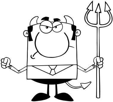 kızgın şeytan ile bir üç çatallı özetlenen