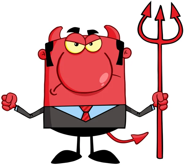 Angry Devil With A Trident — Stock Photo, Image