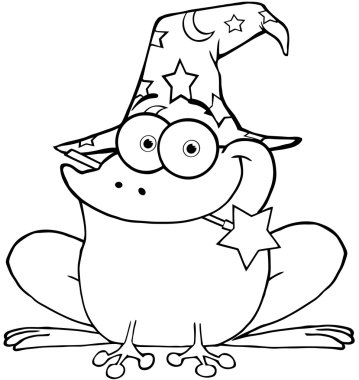 Seviyelendirilmiş Sihirbazı kurbağa ağzına bir sihirli değnek ile