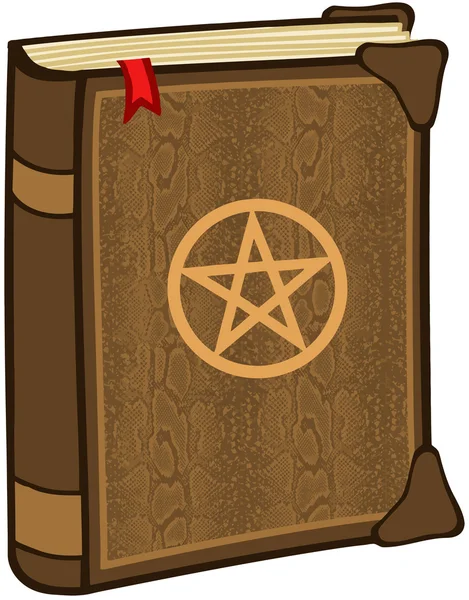 Livro mágico com Pentagrama — Fotografia de Stock