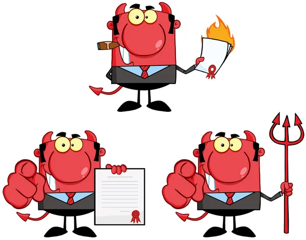 Devil Boss Cartoon Characters.Collection 2 — Stock Photo, Image