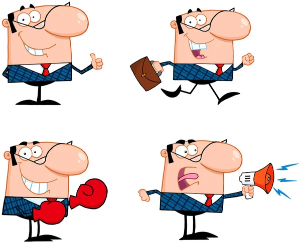 Business Man Cartoon Characters. Collection 1 — Stock Photo, Image