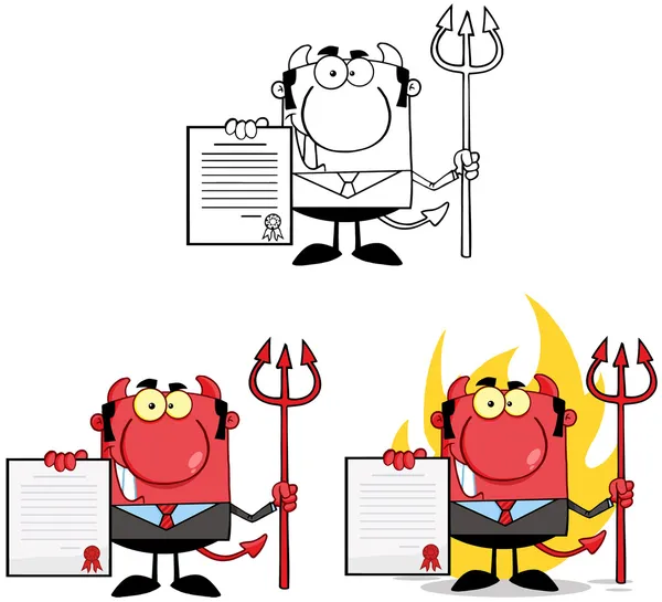 Devil Boss Personagens de desenhos animados. Recolha 4 — Fotografia de Stock