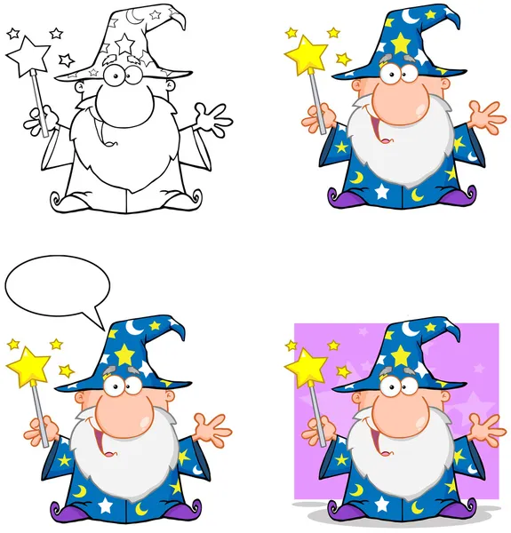Personagens dos desenhos animados do feiticeiro. Recolha 3 — Fotografia de Stock