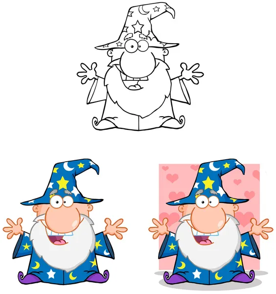 Wizard Cartoon Characters. Collection 8 — Stock Photo, Image