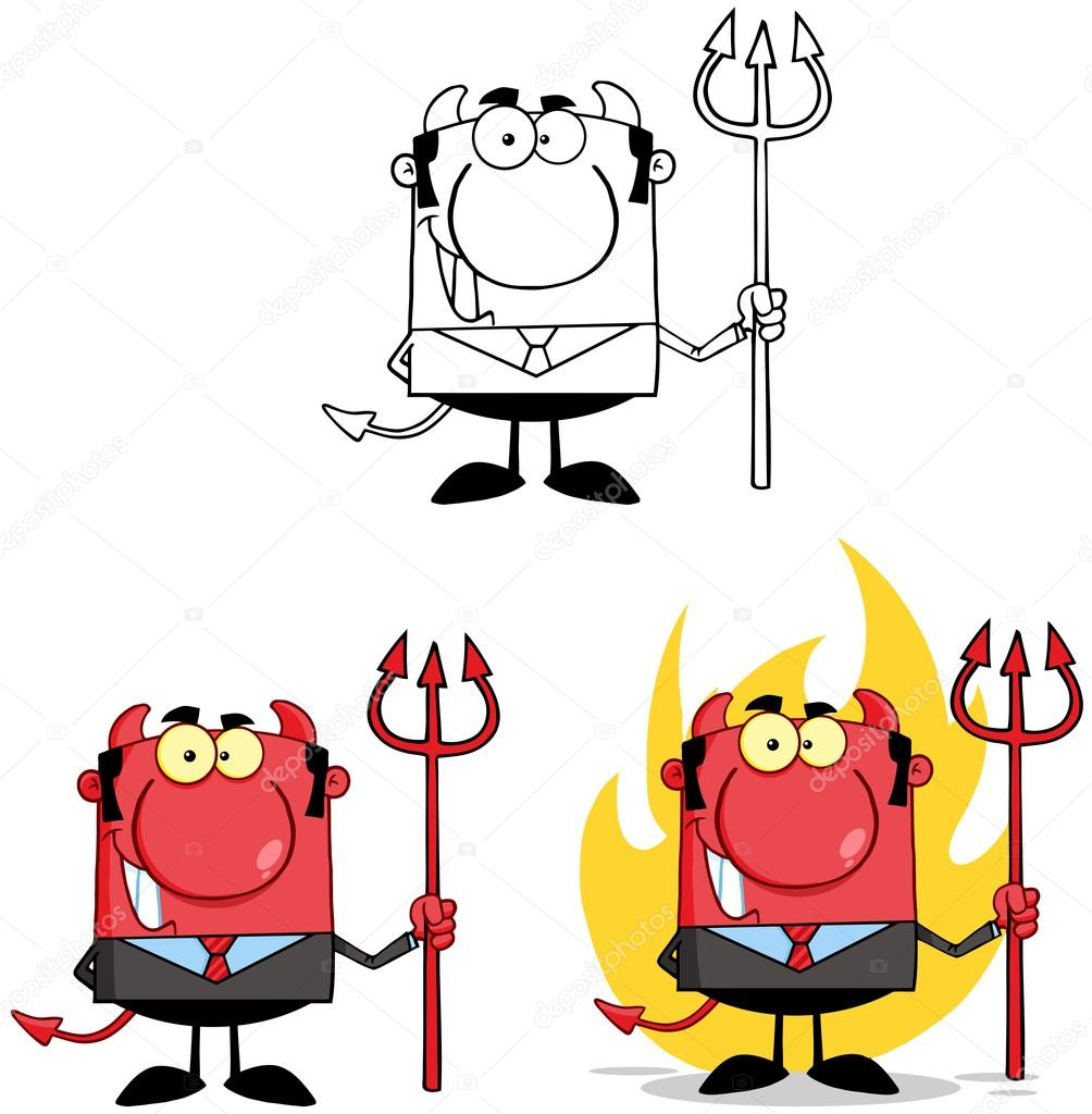 Devil Boss Cartoon Characters. Collection 3