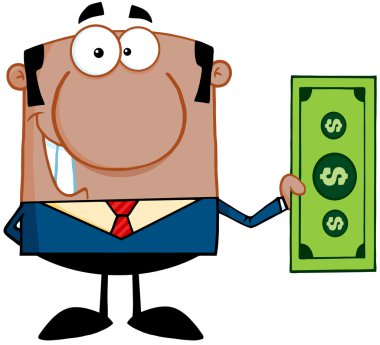 bir dolarlık banknot holding ABD'li iş adamı