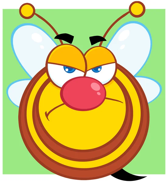 Rozzlobený včela kreslená postavička — Stock fotografie