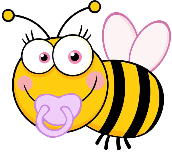 Bebê menina abelha personagem de mascote de desenhos animados — Fotografia de Stock
