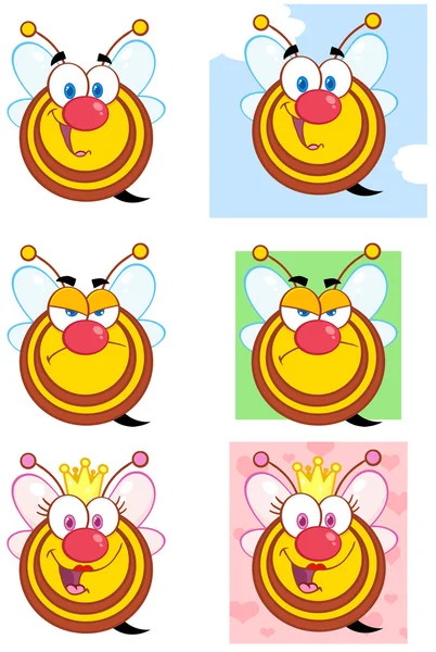 Cute μέλισσες character.collection — Φωτογραφία Αρχείου