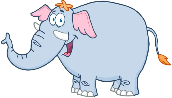 Personaje de mascota de dibujos animados elefante — Foto de Stock