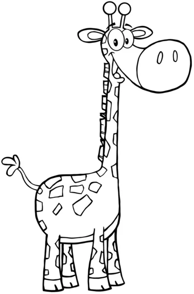 Outlined Giraffe Cartoon Character — Stock Photo, Image