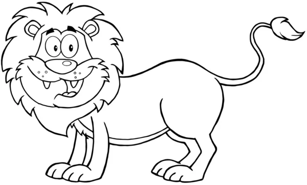 Personagem de desenho animado do leão esboçado — Fotografia de Stock