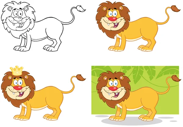 Lion tecknad character.collection — Stockfoto