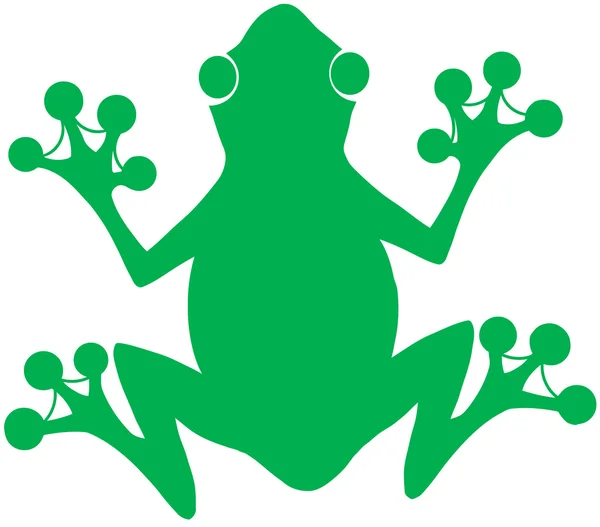 Grünes Frosch-Silhouette-Logo — Stockfoto