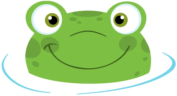 Sudan gülümseyen sevimli kurbağa — Stok fotoğraf