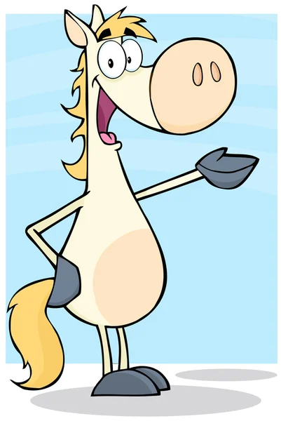 白い馬の漫画のキャラクター — ストック写真