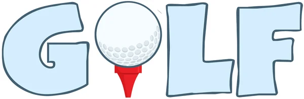 Golf Text mit Golfball Abschlag — Stockfoto