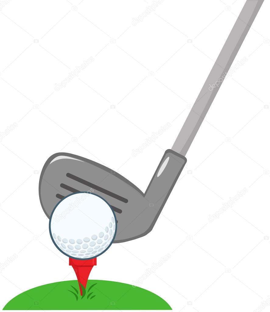 Clip Art Golf Bat Golf Club And Ball Ready Stock Illustration By