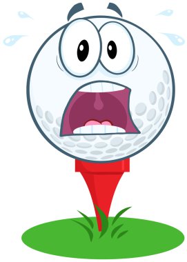 tee bir panik golf topu karikatür karakter
