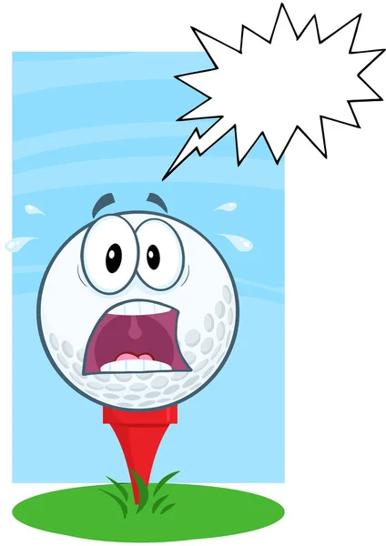 Pánico pelota de golf sobre la camiseta con burbuja de habla —  Fotos de Stock