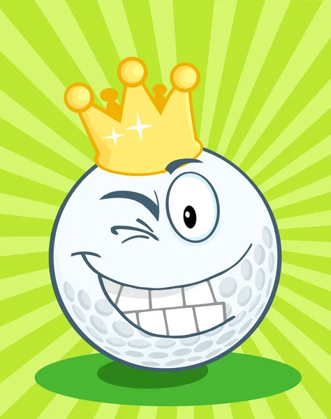 Golf Ball With Gold Crown Winking — Stock Photo, Image