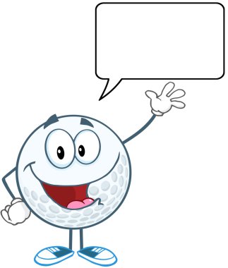 konuşma balonu ile tebrik için sallayarak golf topu