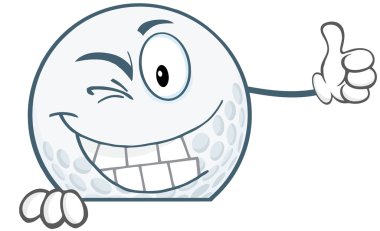 golf topu baş parmak işareti gidiyor göz kırpıyor