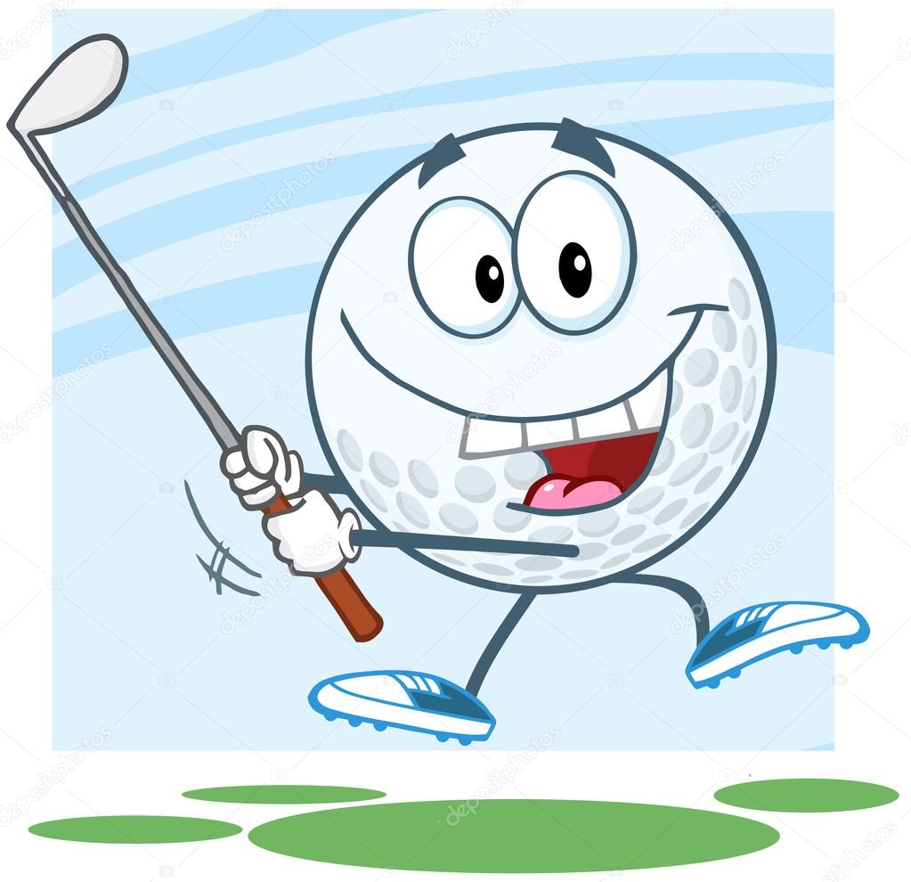 Golf Ball Swinging A Golf Club