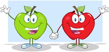 kırmızı ve yeşil elmalar