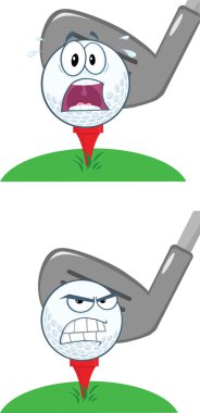 Golf Ball With Tee In Front Golf Club Collection