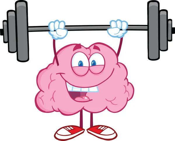 Feliz cerebro levantando pesas — Foto de Stock