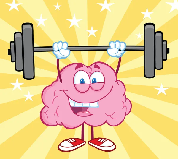 Happy Brain Lifting Weights — Stock Photo, Image